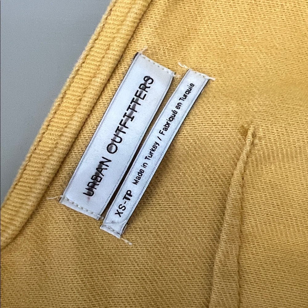 Urban Outfitters Denim Faux Button Front Jumpsuit Yellow Size XS - Picture 4 of 9
